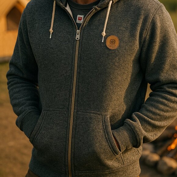 Quiksilver Mens Keller Gray Full Zip Relaxed Fit Hoodie Size M - Picture 2 of 8